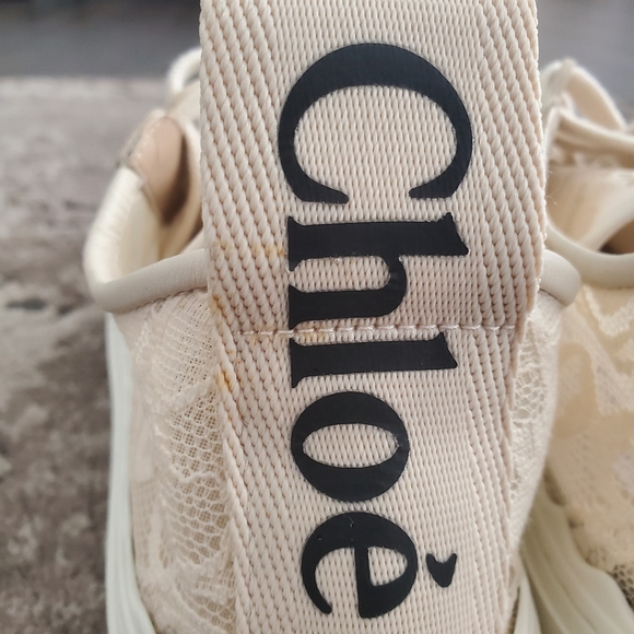 Chloé Lauren Mesh Lace Low-Top Sneakers Size 38 - Picture 11 of 11